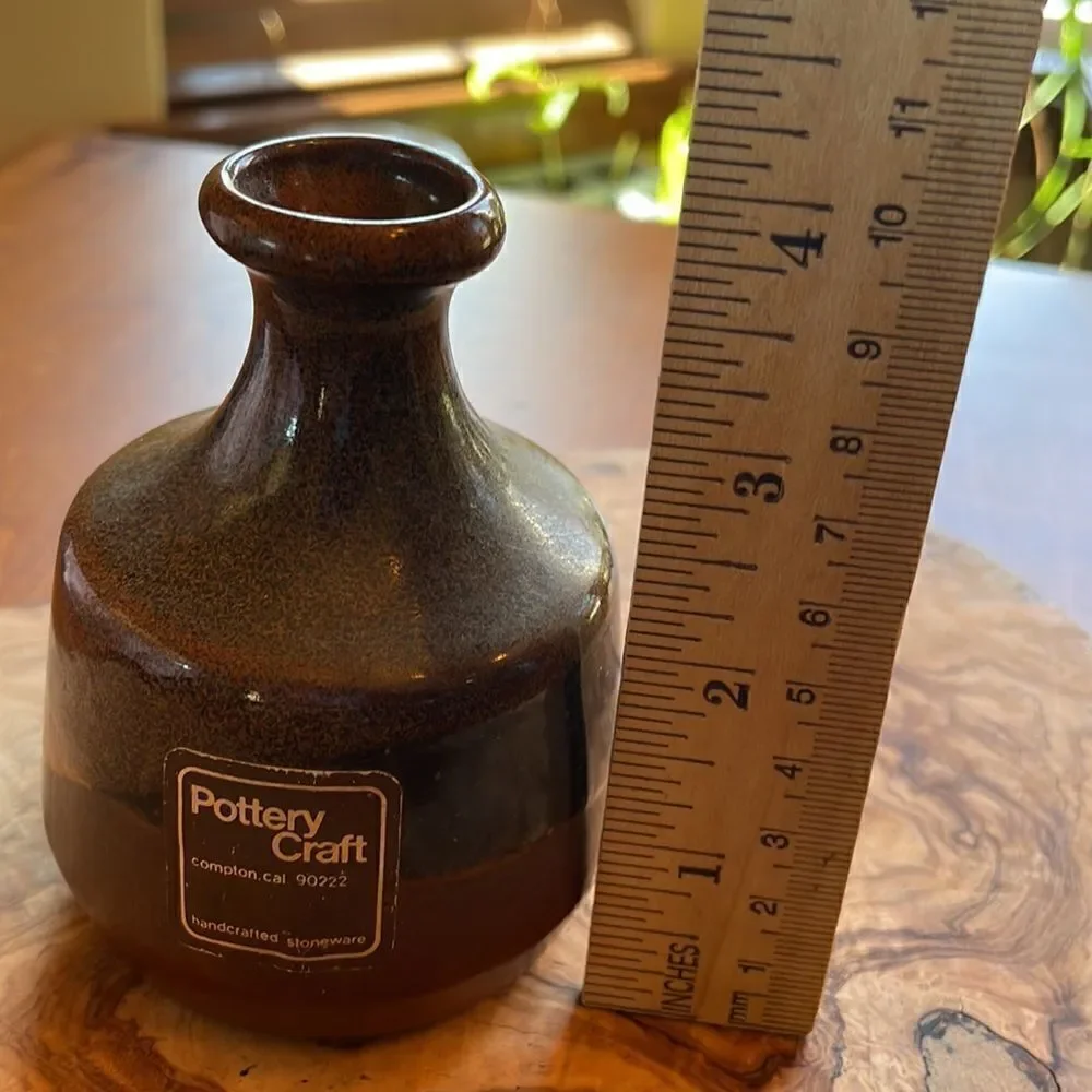 Mid Century Pottery Craft Stoneware Bud Vase